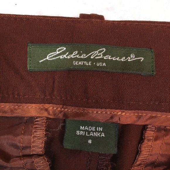 Eddie Bauer Womens 6 Blakely Fit Bootcut Dress Pants Cotton Stretch Burgundy - Picture 2 of 15